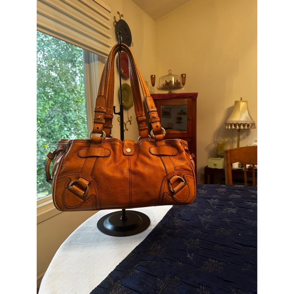Celine Handbags - Celine Cognac Leather East West Shoulder Bag
